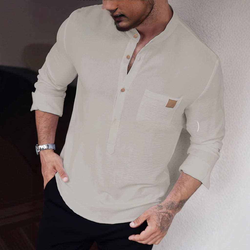 Langes Freizeit-Langarmshirt für Herren – Bild 5 | LuxeStyle
