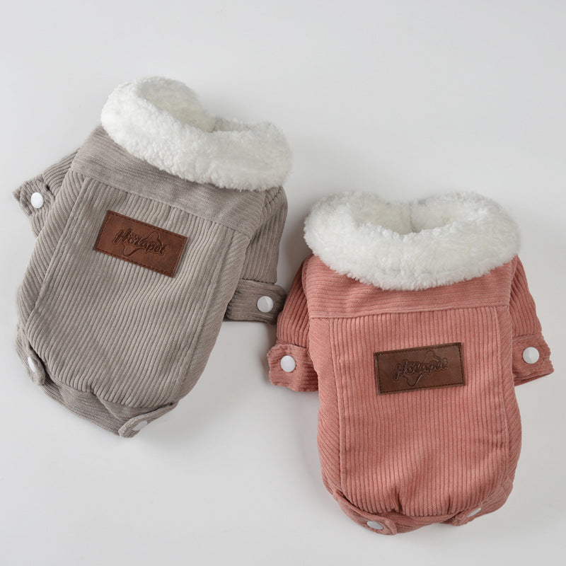 Koreanischer Doppel-Layer-Fleece-Hundekittel