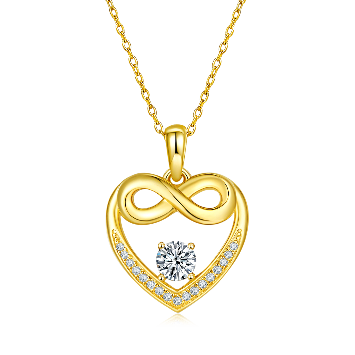 Moissanite-Herzkette «Coeur» · S925 Silber, Infinity