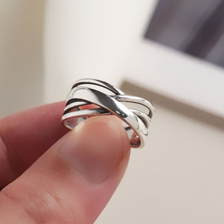 Personalisierter Retro Silberring mit unregelmässiger Form – Bild 5 | LuxeStyle