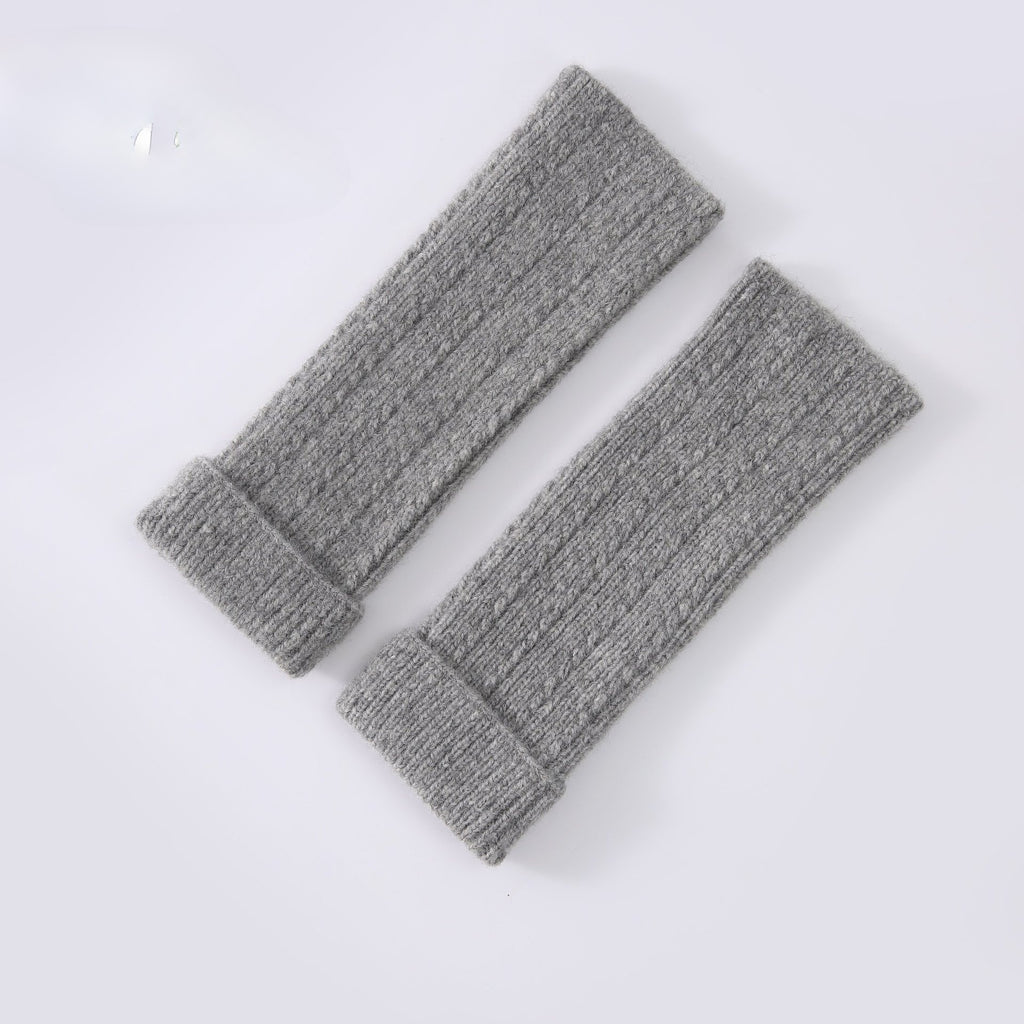 Wollmischung Fingerlose Strickhandschuhe