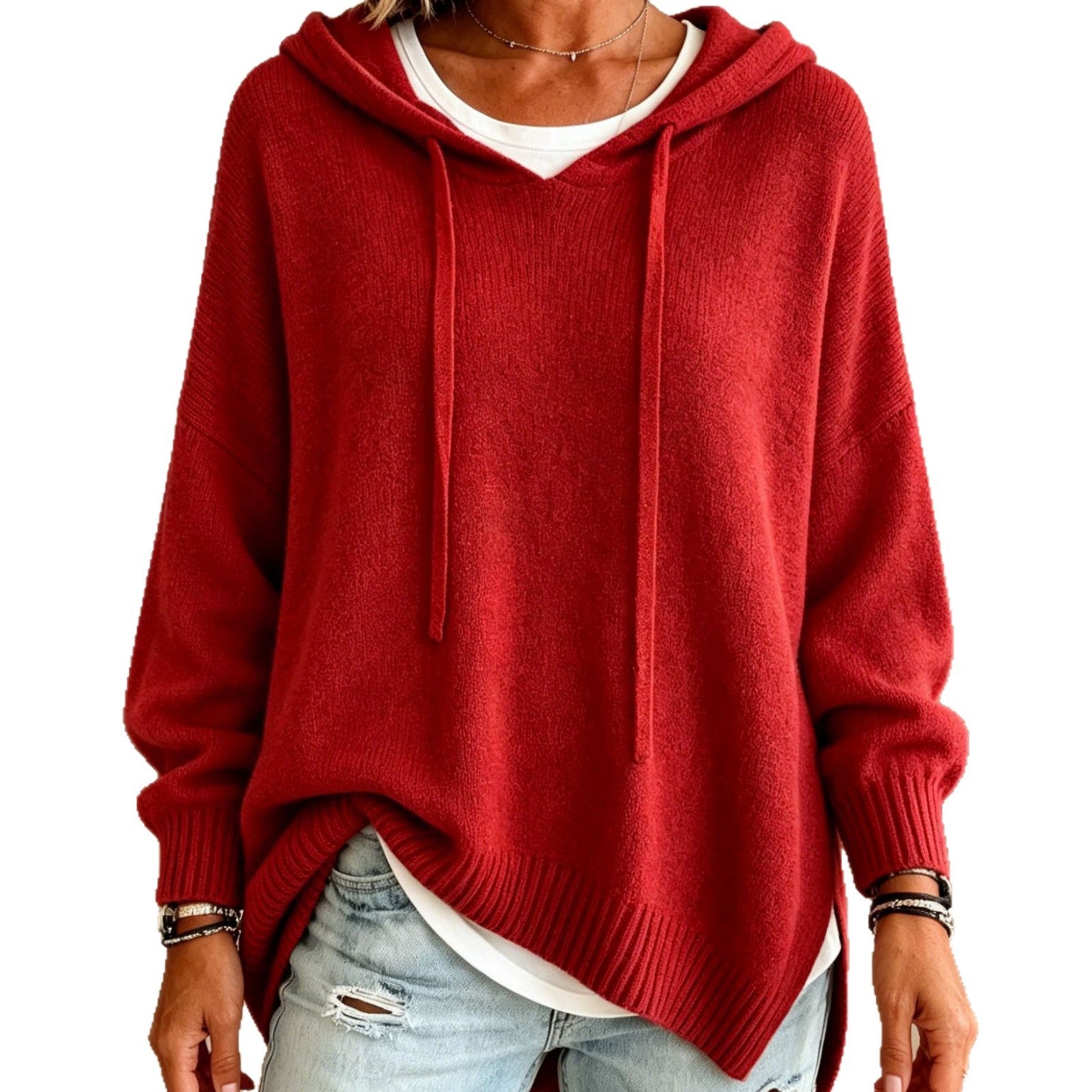 Langer Pullover mit lockerer Passform