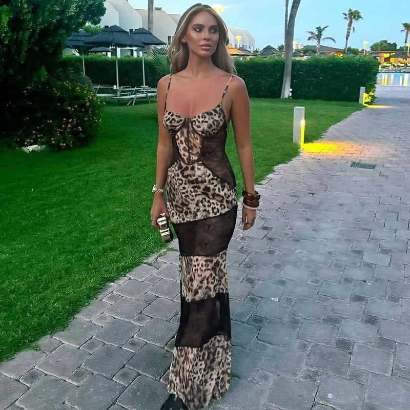 Leopard-Druck-Kleid