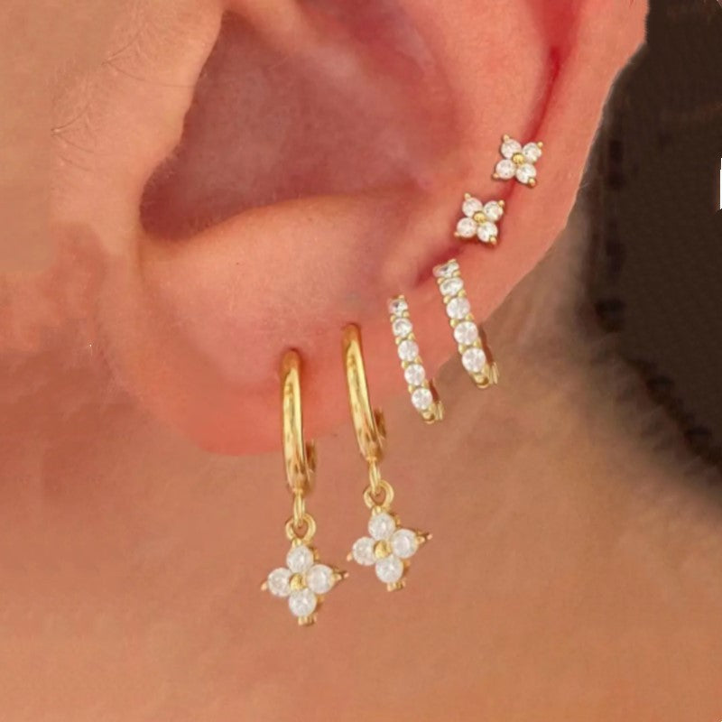 Aurelia Ohrring-Set Gold Zirkonia Detail