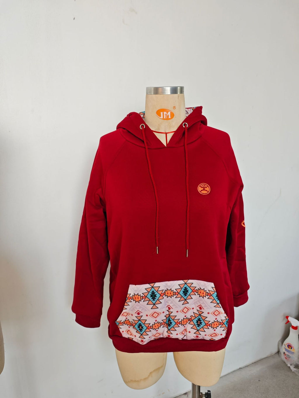 Kapuzenpullover für Damen mit Geometrischem Muster