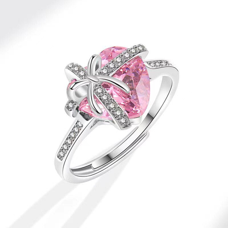 Verstellbarer Ring mit Zirkonia-Herz | LuxeStyle