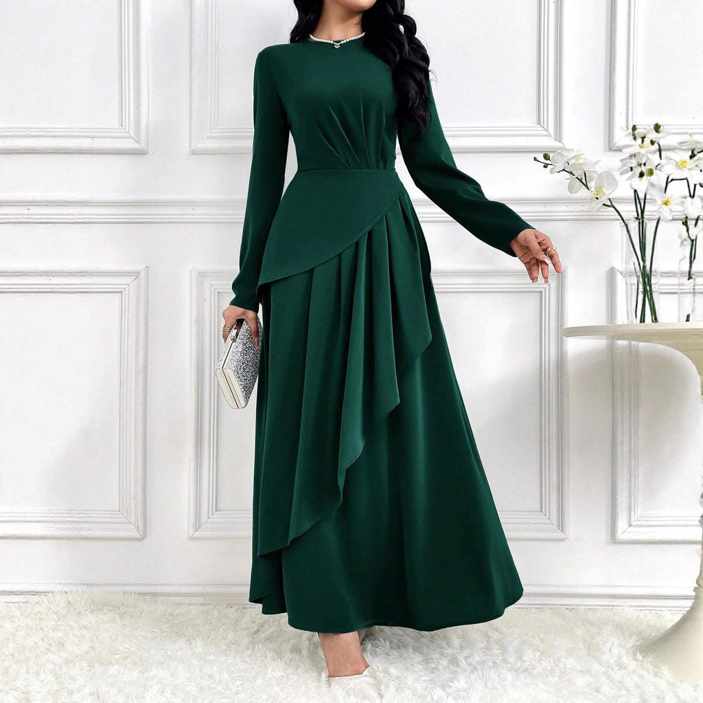 Elegantes Langarm-Maxikleid