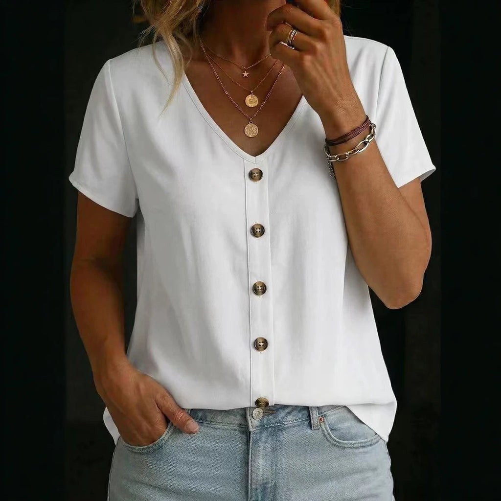 Elegantes Kurzarm-T-Shirt mit Rundhals