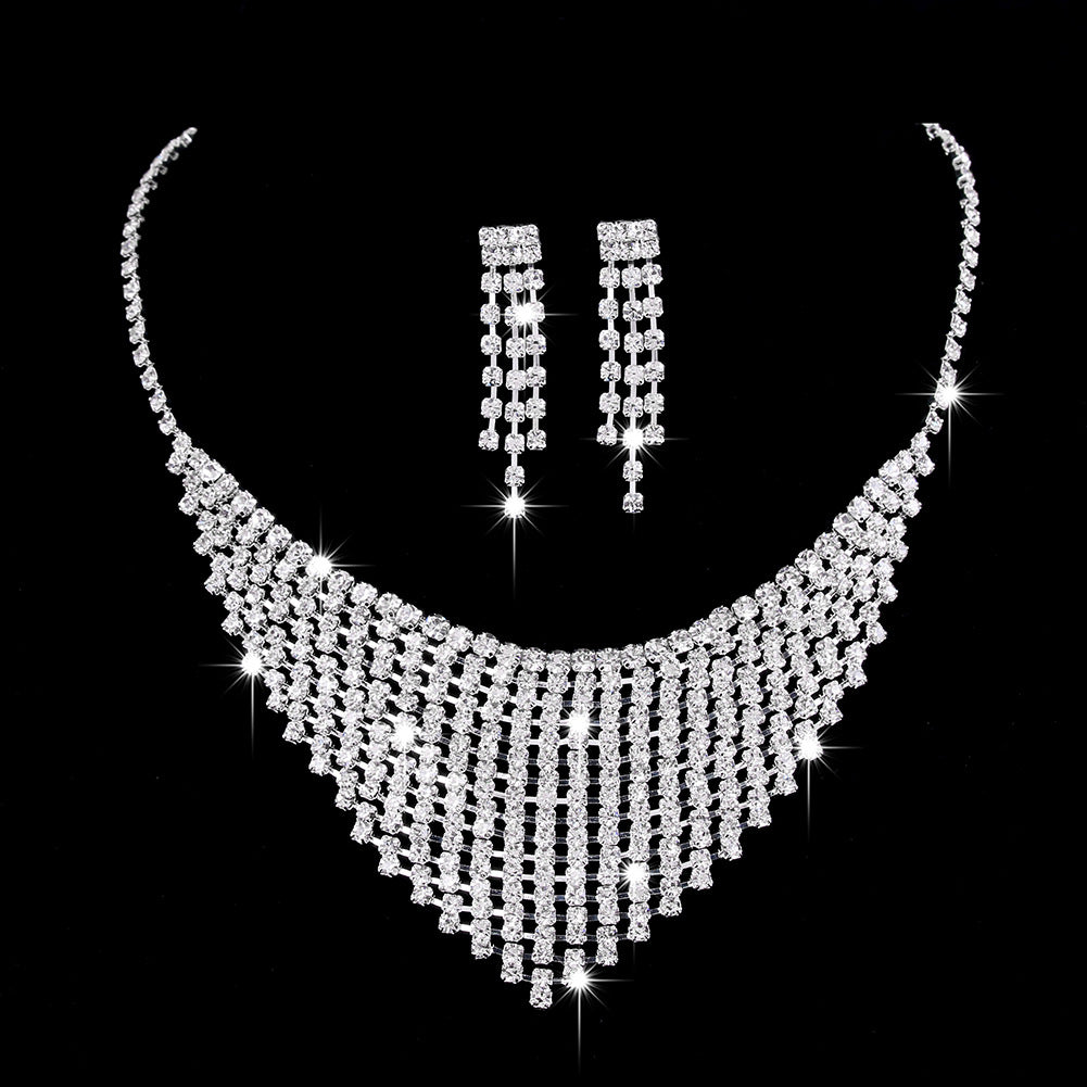 Rhinestone Halskette und Ohrringe