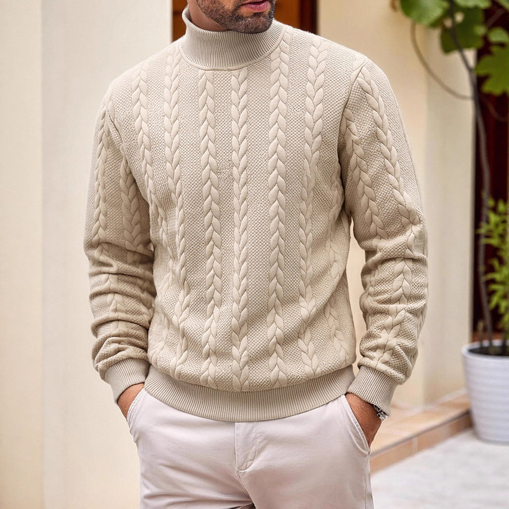 Herren Jacquard Rollkragenpullover