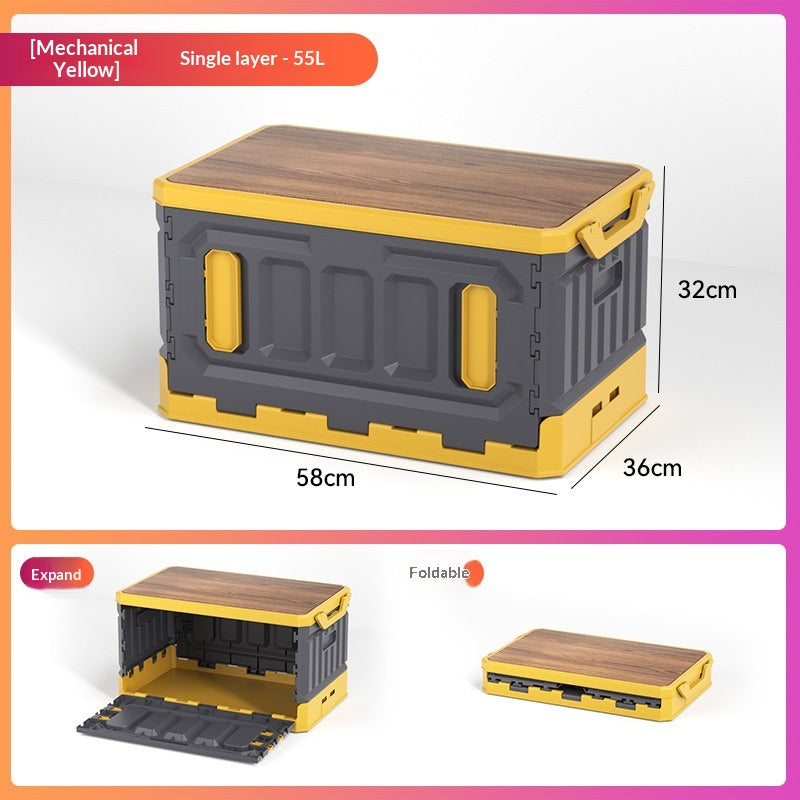 Faltbare Outdoor-Box mit Holzdeckel