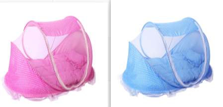 Faltbares Baby-Bett-Netz mit Kissen 2er Set