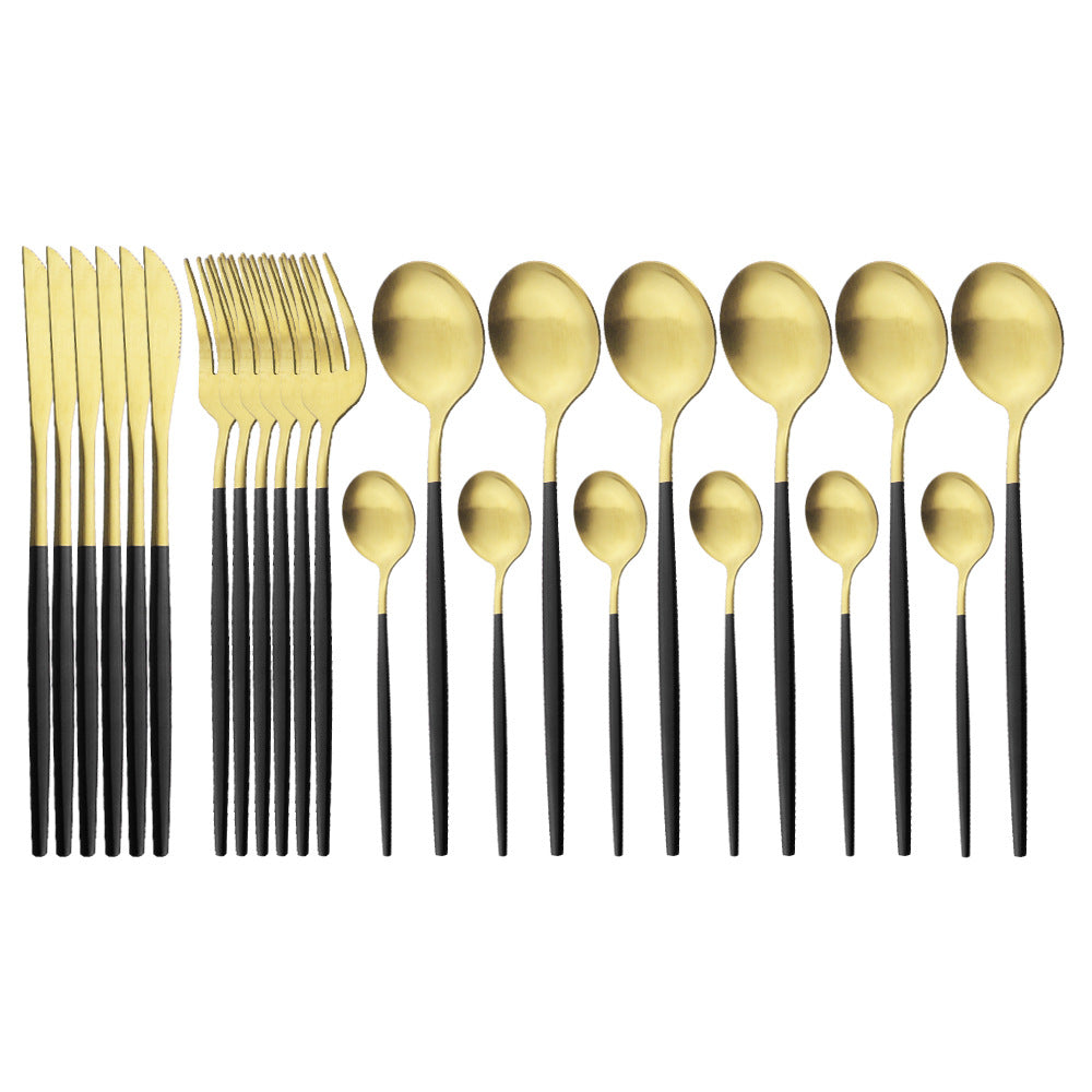 Mattes portugiesisches Besteck-Set (24-teilig) – Bild 7 | LuxeStyle