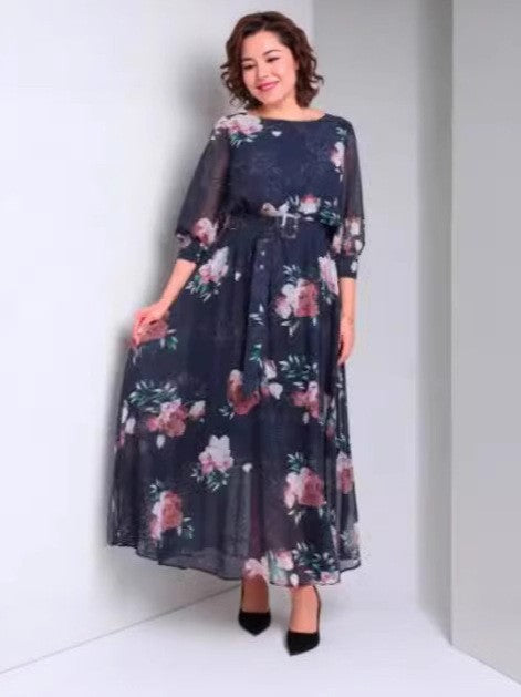 Sommer-Kragen-Retrogedrucktes Kleid