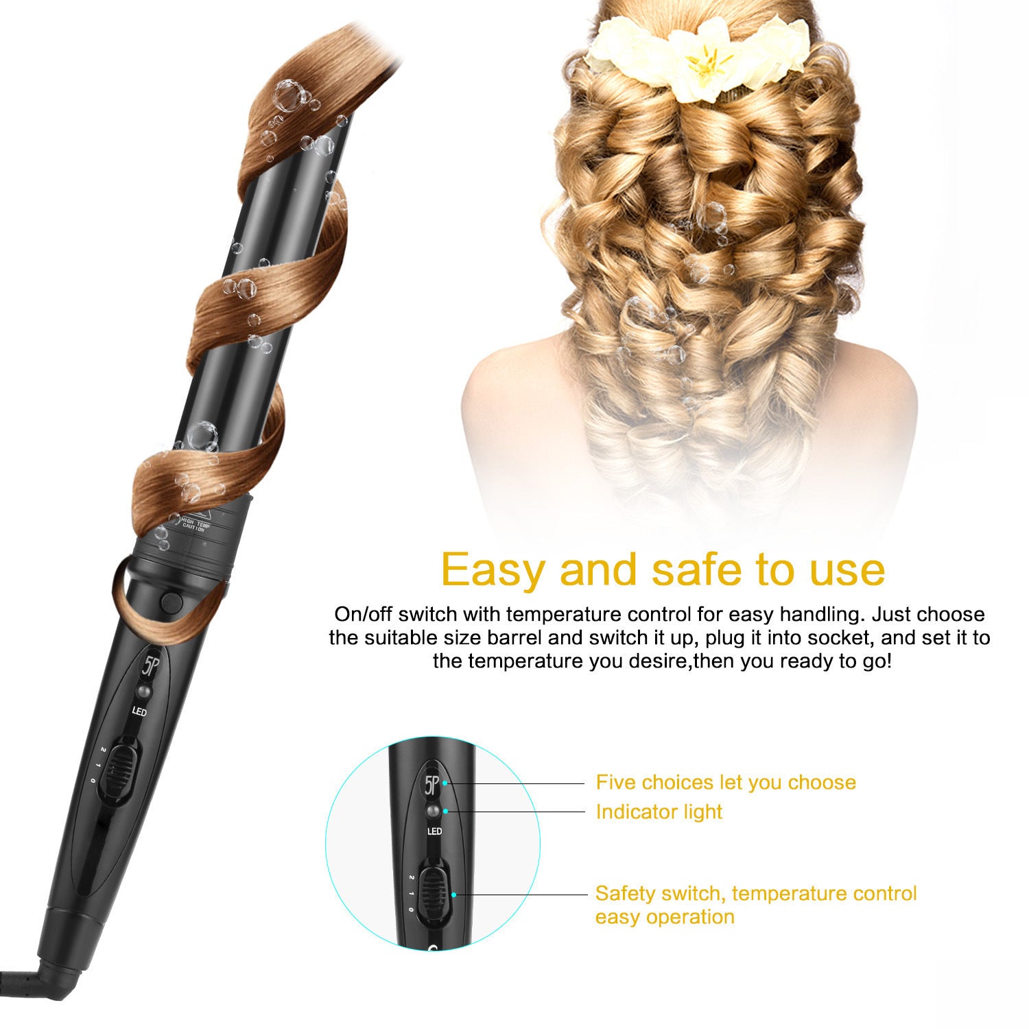 5-in-1 Keramik Lockenstab-Set