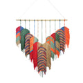 Wandbehang mit Blättern, handgewoben