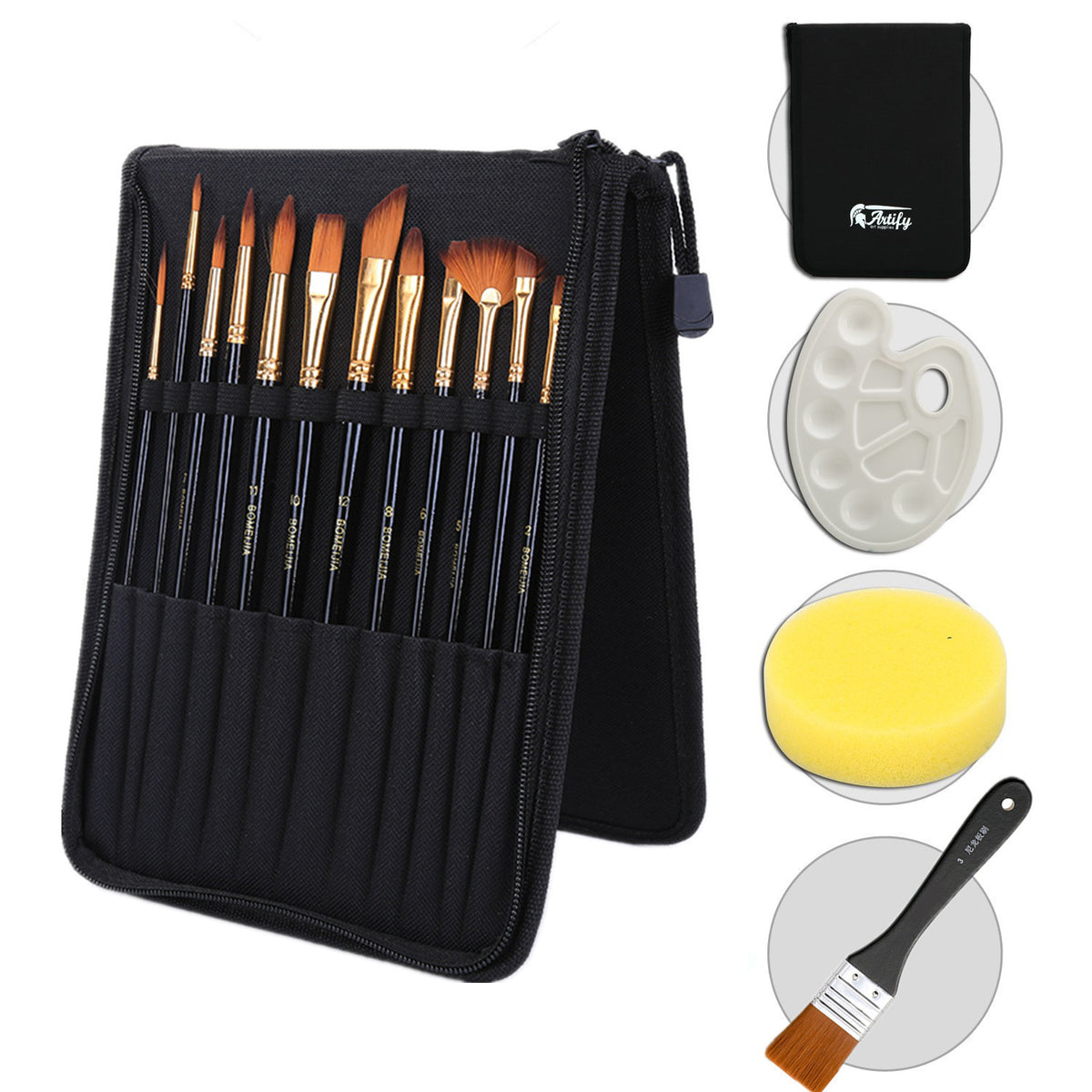 Pinsel-Set mit Leinwandtasche und Zubehör – Bild 2 | LuxeStyle