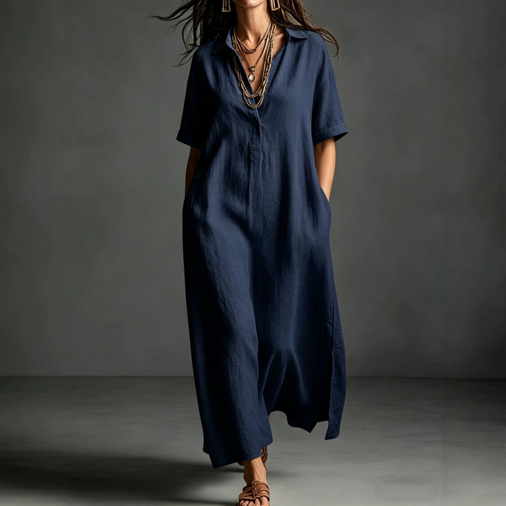 Elegantes knielanges Damen-Kleid mit Reverskragen