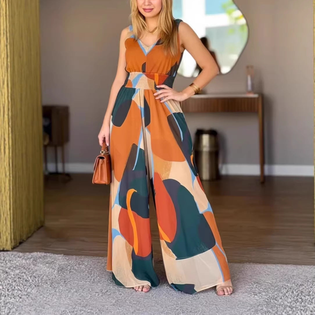 Tie-Dye Jumpsuit mit weitem Bein
