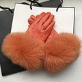 Warme Winterhandschuhe mit Fuchsfell-Manschette