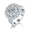 Moissanite Ring mit Doppel-Halo