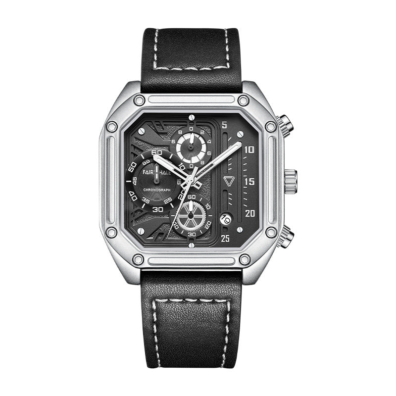 Multifunktionale Quarz-Herrenuhr, eckig – Bild 6 | LuxeStyle