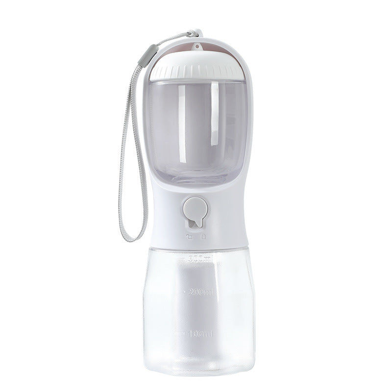 3-in-1 Pet-Flasche mit Wasser, Futter & Müllbeutel