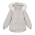Damen Steppjacke mit grossem Fellkragen