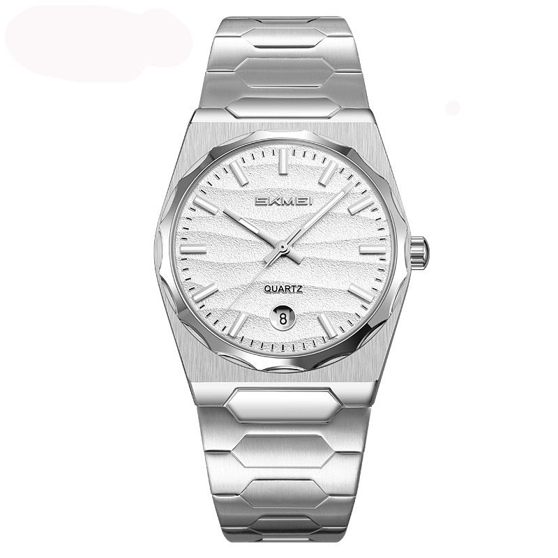 Herrenuhr mit Edelstahlband und Kalenderfunktion