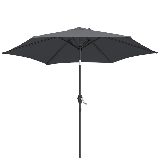 7,5-Fuß-Rund-Patio-Sonnenschirm mit Kippvorrichtung und Kurbelsystem,