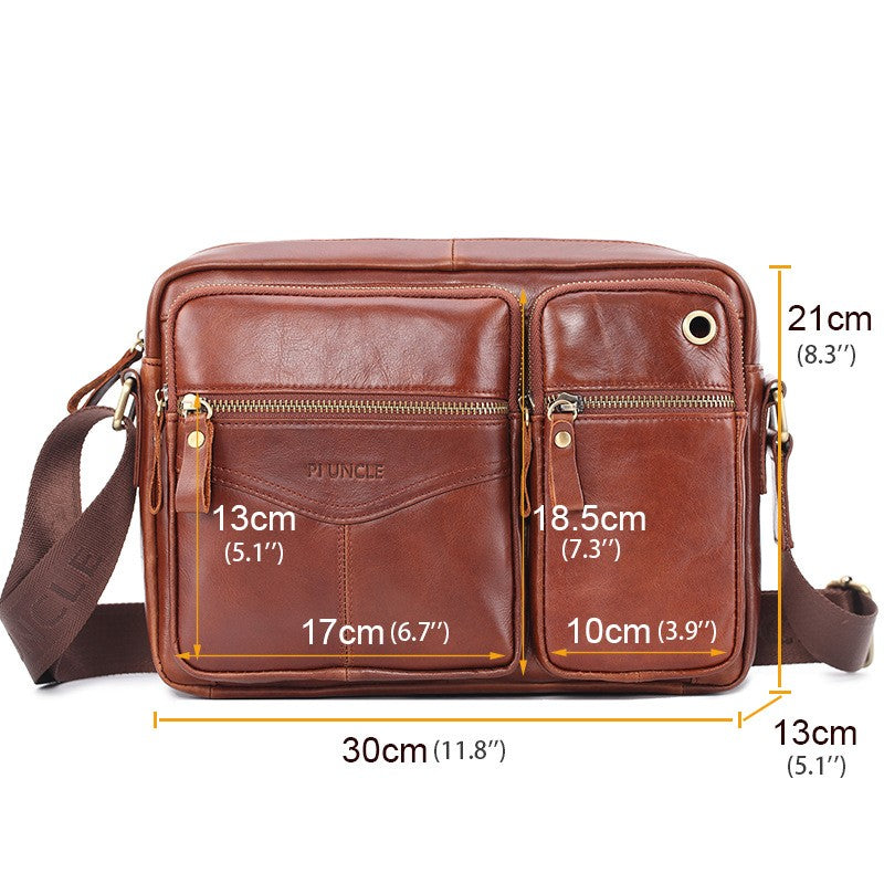 Echtes Leder Herren Schulter-Messenger Rucksack – Bild 9 | LuxeStyle