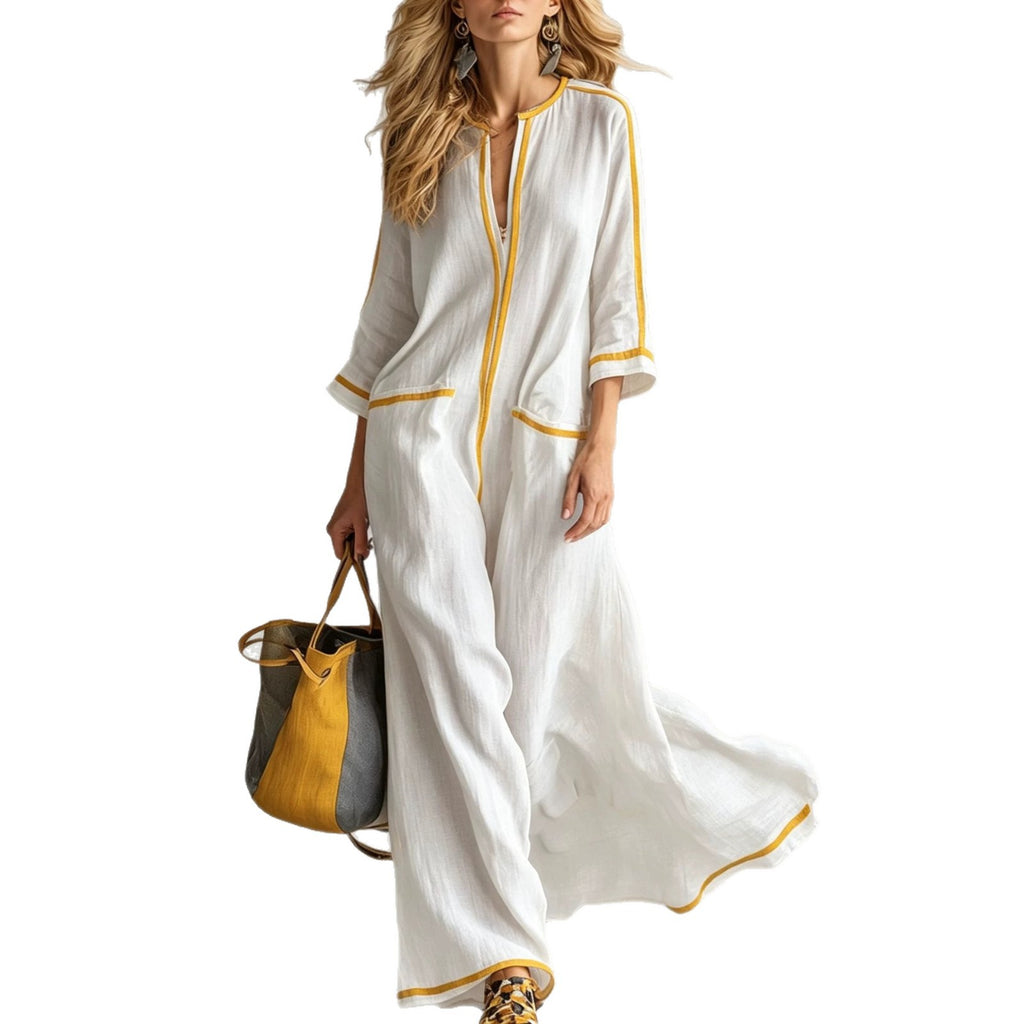 Gestreiftes, elegantes Maxikleid