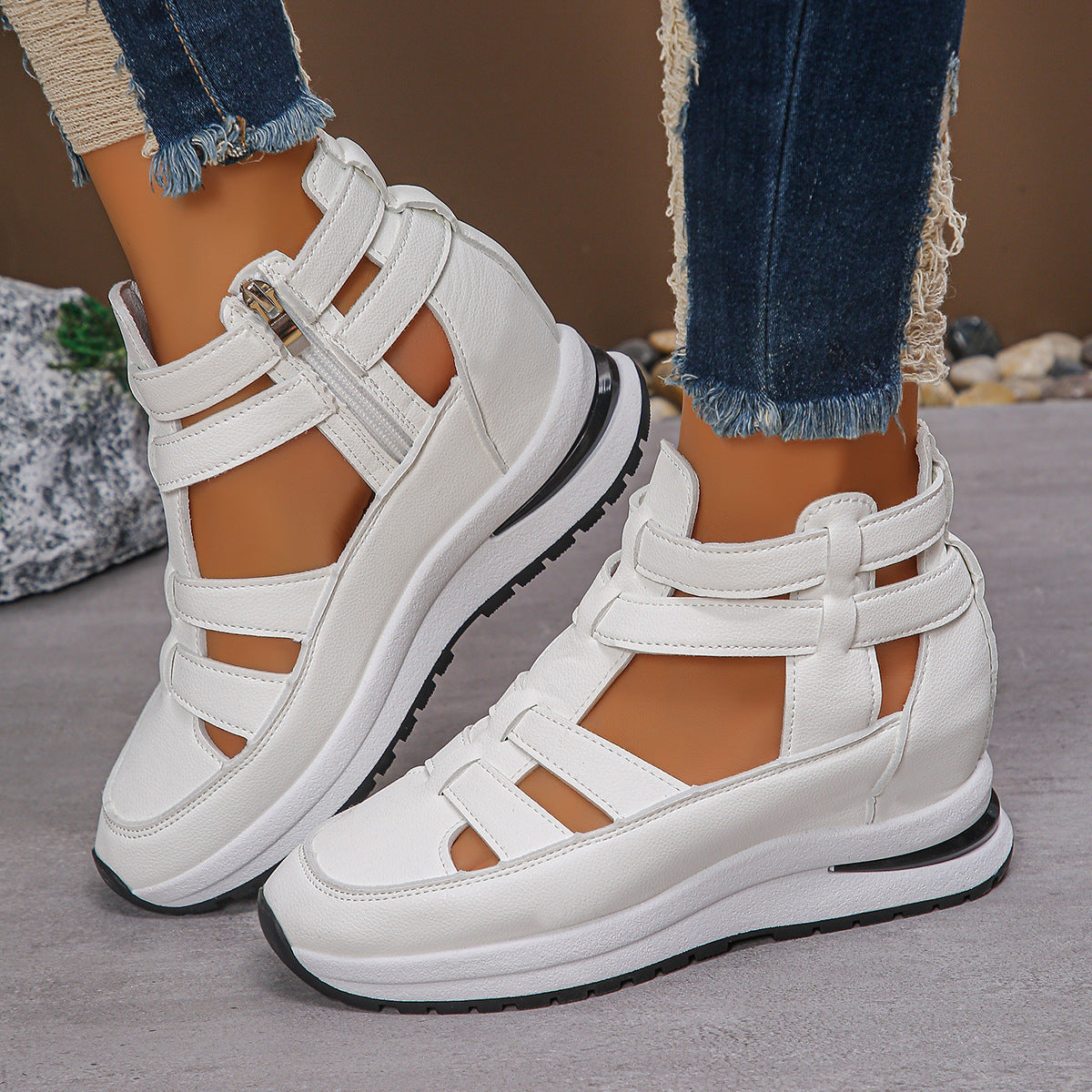 Sommer-Plattform-Sandalen mit Klettverschluss – Bild 6 | LuxeStyle