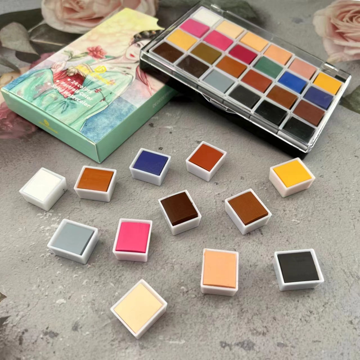 24 Farben hautfarbene Aquarell-Pigmente – Bild 7 | LuxeStyle