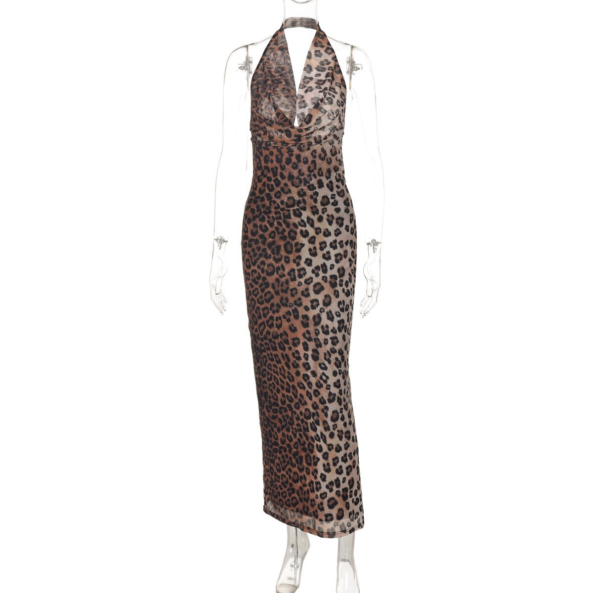Ärmelloses Damen-Leopardenkleid