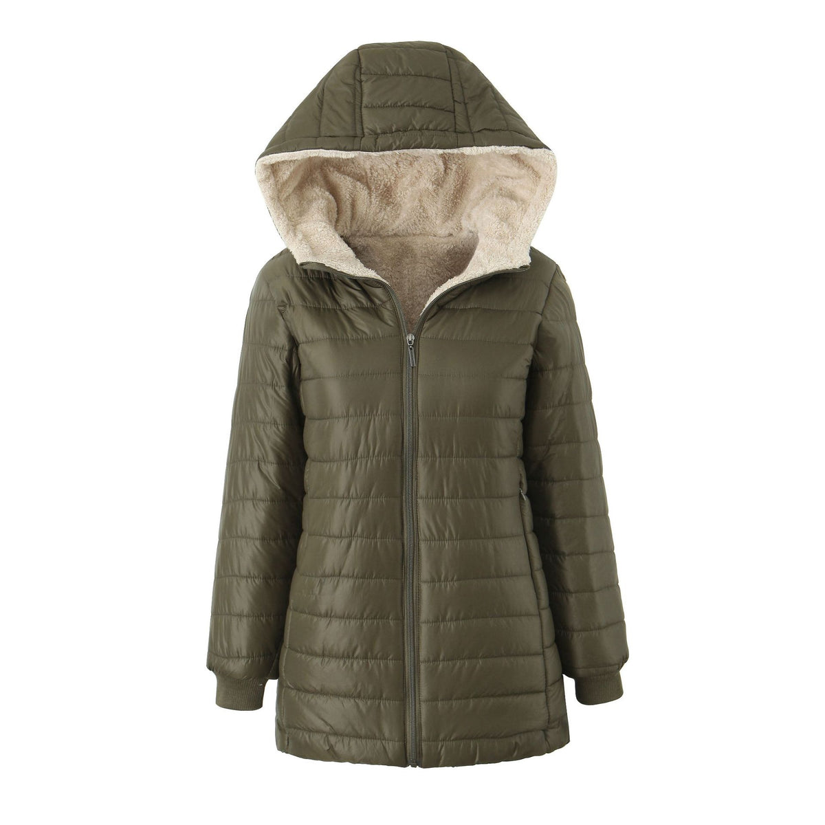 Fleece‑gefüllter Mantel mit Kapuze – Bild 4 | LuxeStyle