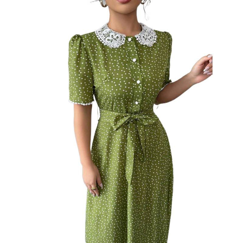 A-Linien-Kleid mit Rüschenkragen | LuxeStyle
