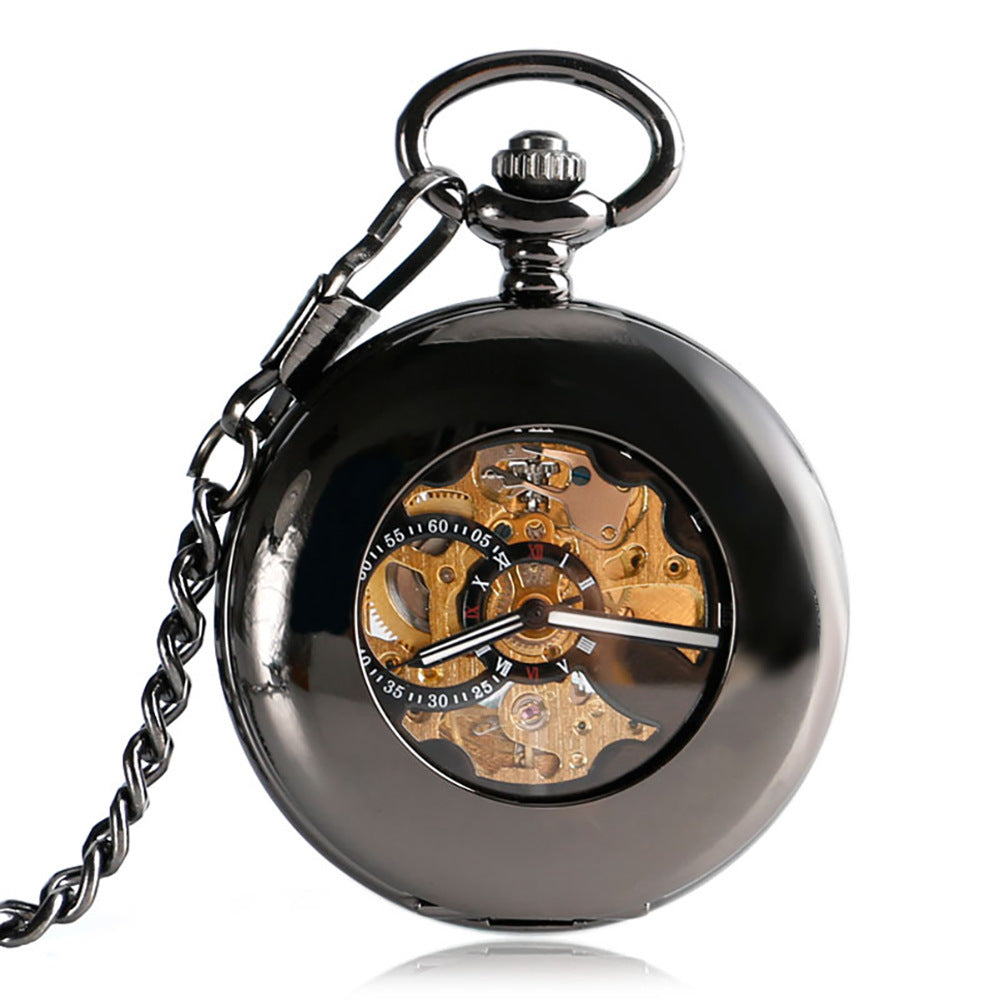 Antike Automatik-Taschenuhr mit Lupe