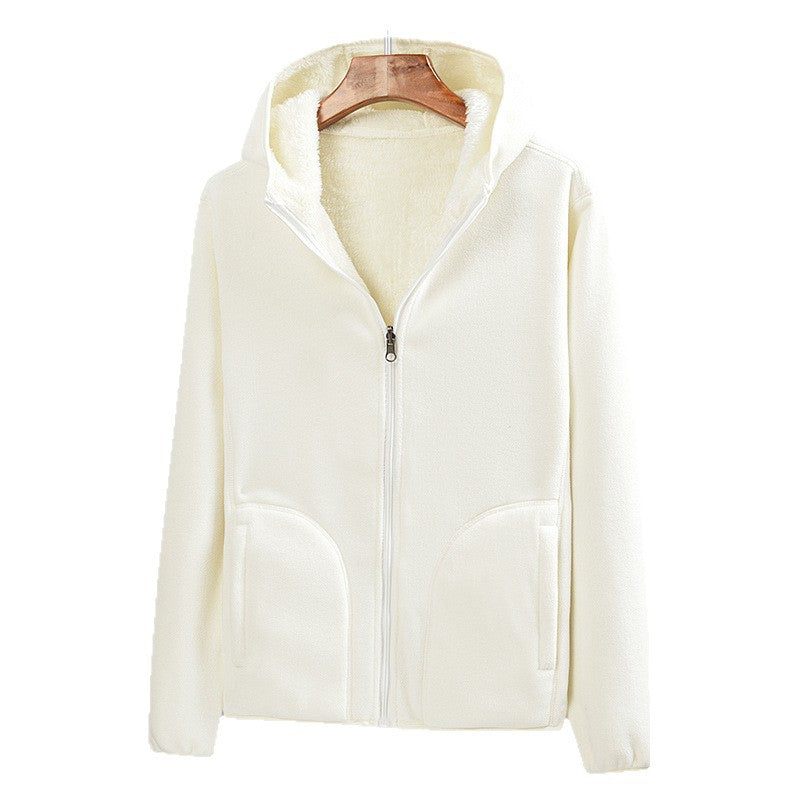Wende-Fleece-Cardigan mit Kapuze