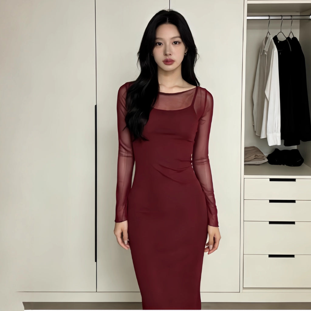 Damen Sexy Mesh Kleid mit Off-Shoulder – Bild 6 | LuxeStyle