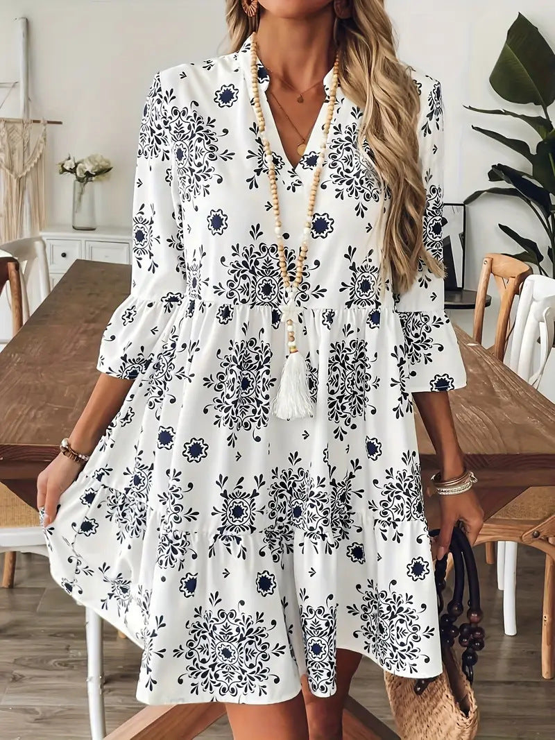 Elegantes Damenkleid mit 3/4-Ärmeln