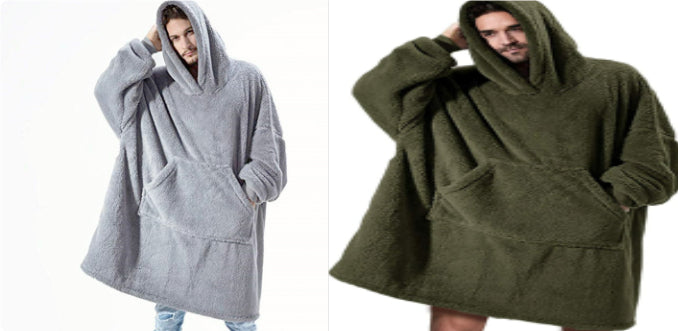 Kuschel-Hoodie mit grosser Tasche
