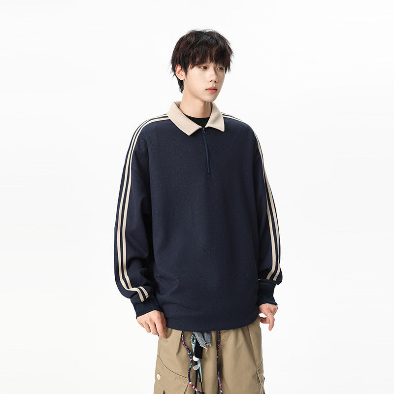 Herren-Hoodie mit Halb-Reissverschluss