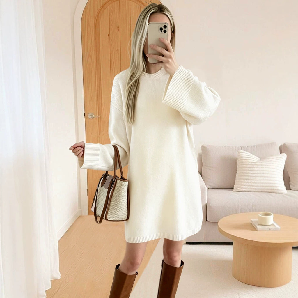 Midilangarm-Strickkleid für Damen