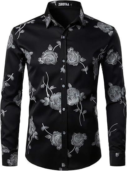 Hemd mit Rosendruck, Langarm, schmale Passform – Bild 20 | LuxeStyle
