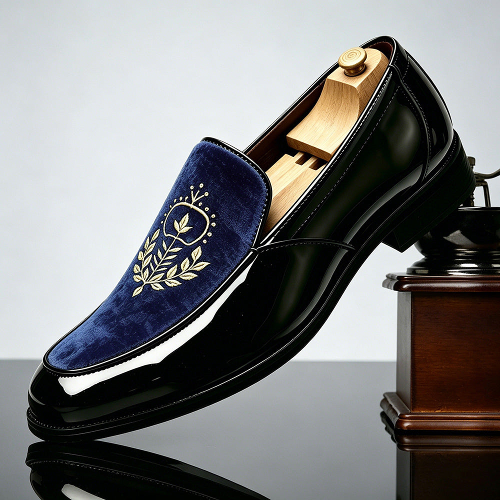 Bestickte Slip-on Herrenschuhe