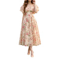 Blumenprint-Midi mit Volantsärmeln und A-Silhouette – Bild 1 | LuxeStyle