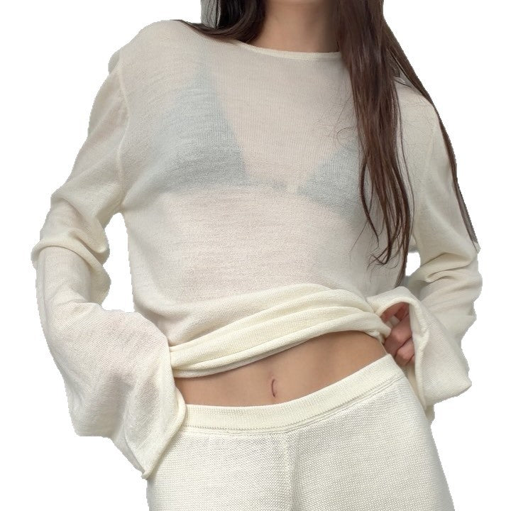 Strick-Bluse «Maglia» · Hollow-out, Loose Langarm