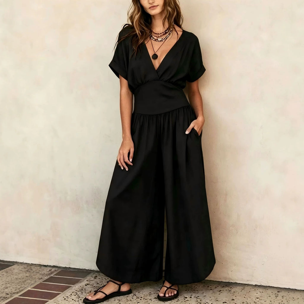 V-Ausschnitt Jumpsuit Casual Chic