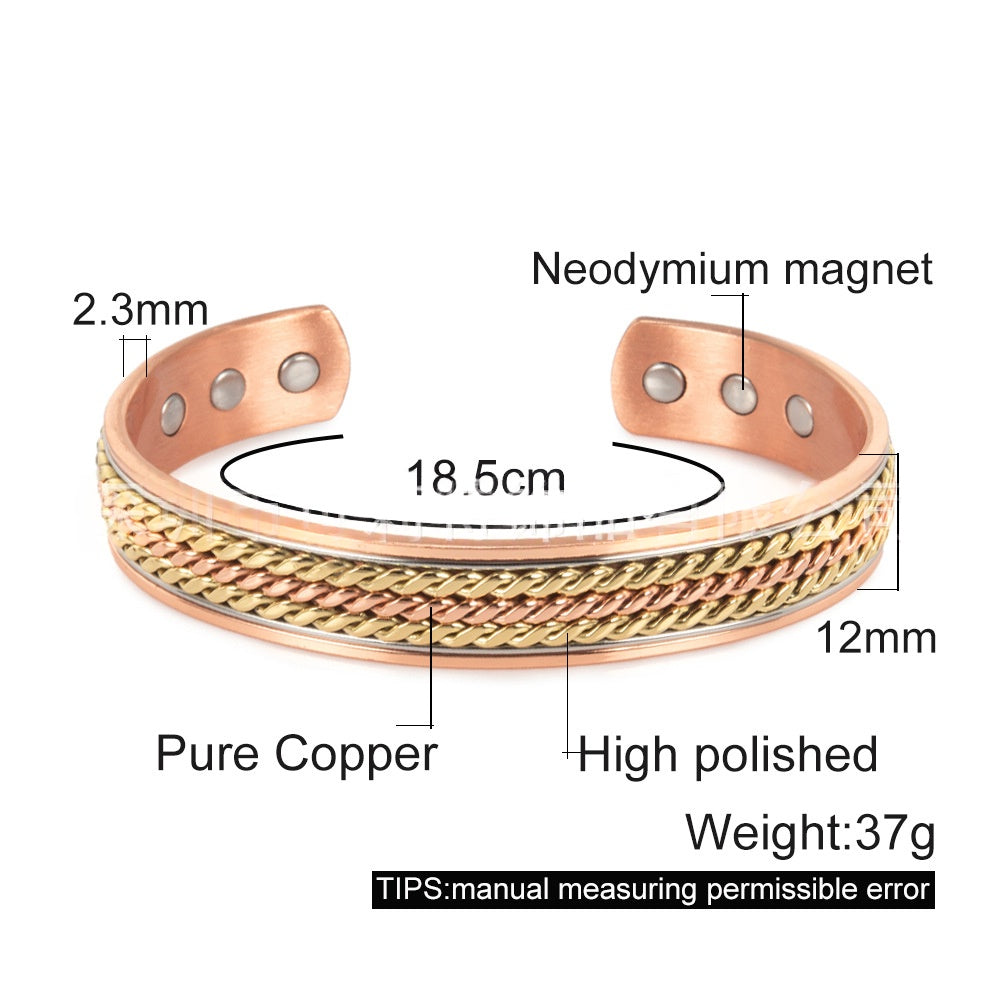 Geflochtenes Kupferarmband mit Seil-Muster